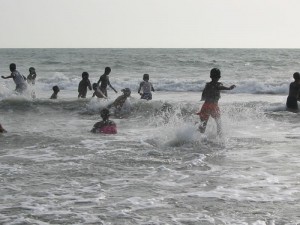 Lekker het water in